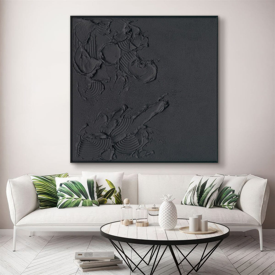 Shadow Grain-Relief Black Abstract Painting #M2705 Painting artwepaint 