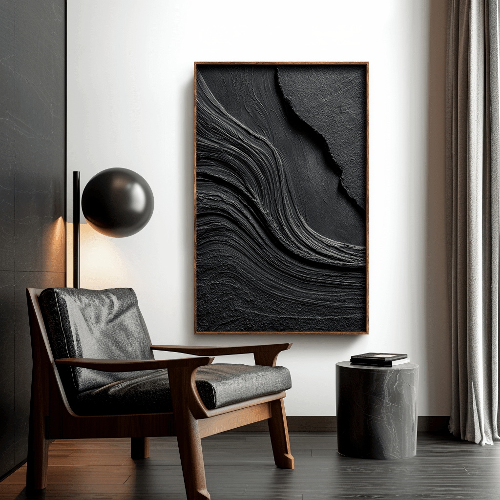 Shadow Layers – Contemporary Black Abstract Painting #awp68 Painting artwepaint 
