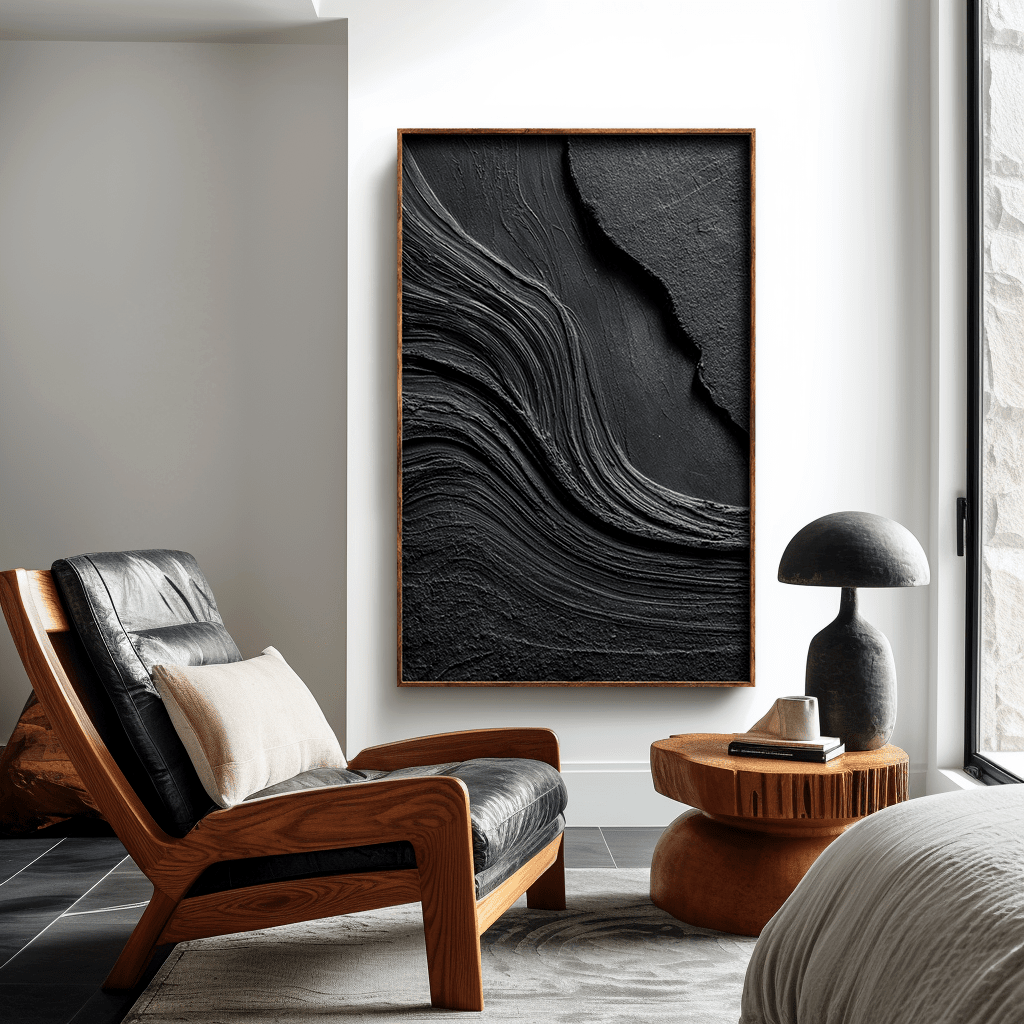 Shadow Layers – Contemporary Black Abstract Painting #awp68 Painting artwepaint 