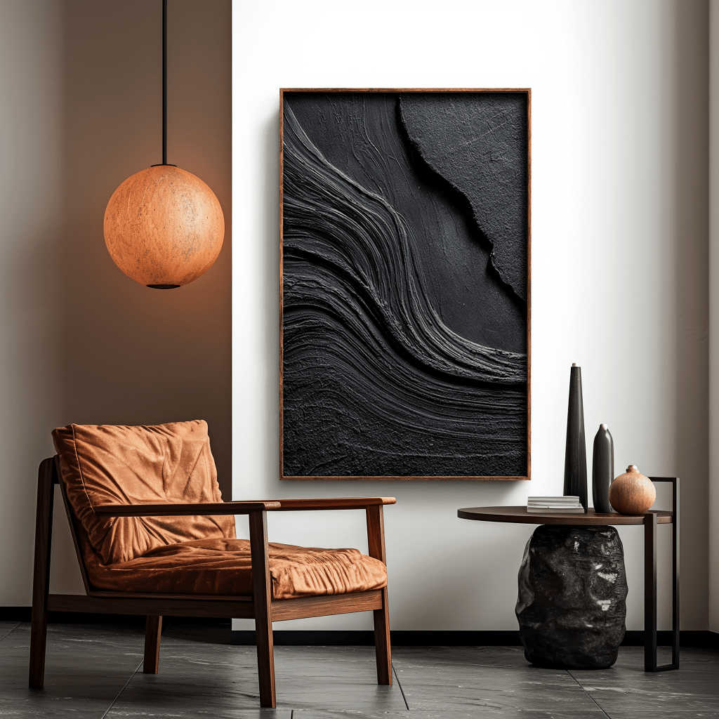 Shadow Layers – Contemporary Black Abstract Painting #awp68 Painting artwepaint 