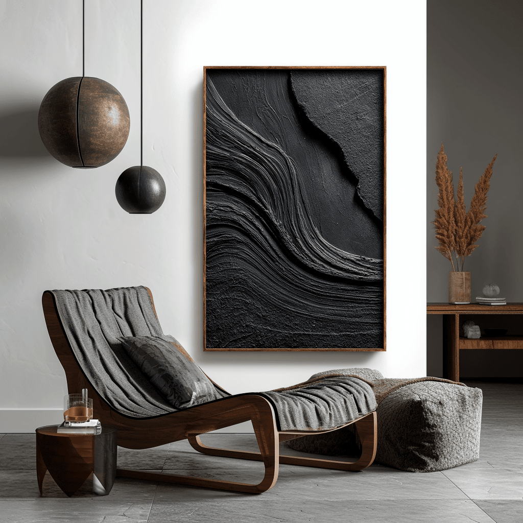 Shadow Layers – Contemporary Black Abstract Painting #awp68 Painting artwepaint 