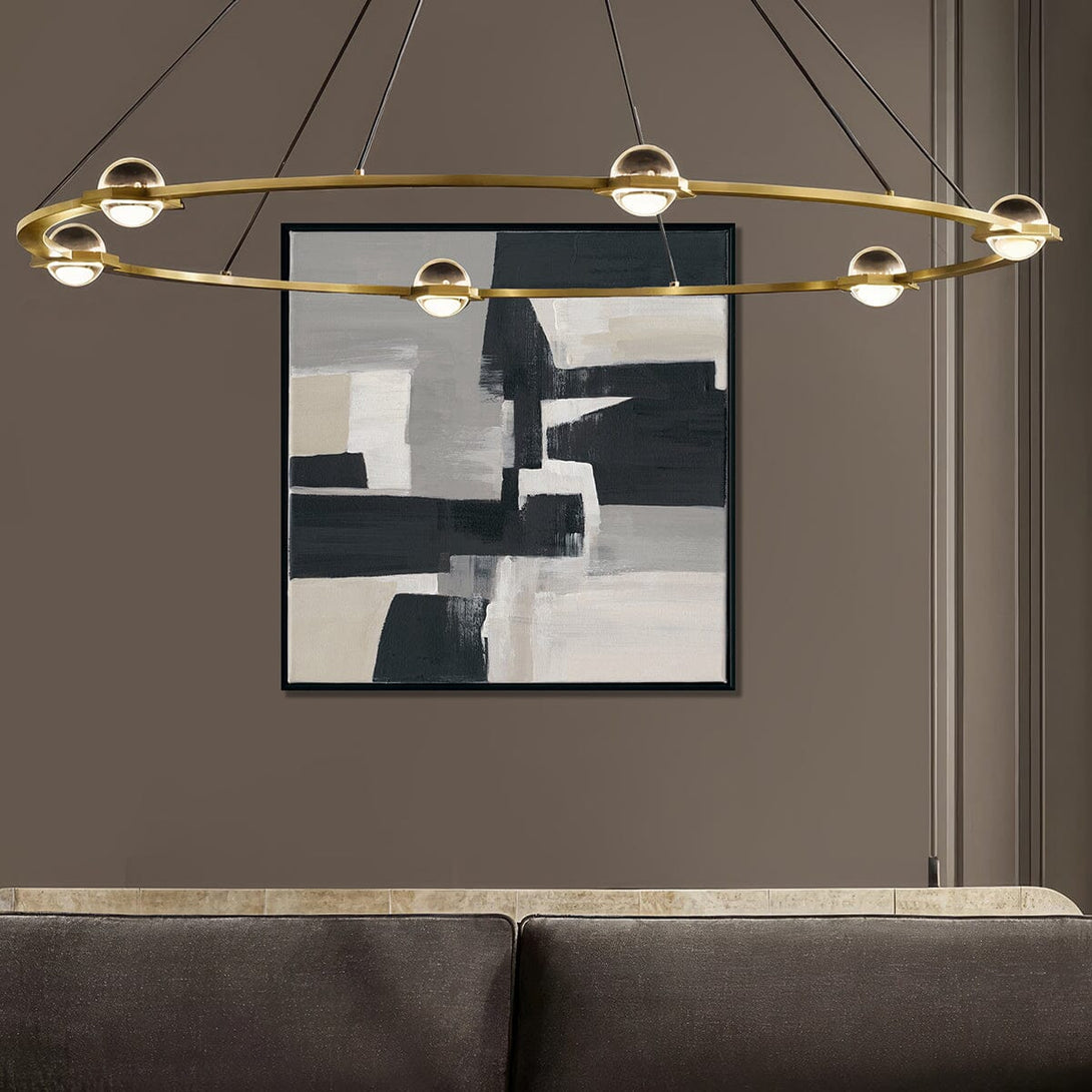 Shadow Lines - Grey and Black Abstract Painting #M4702 Painting artwepaint 