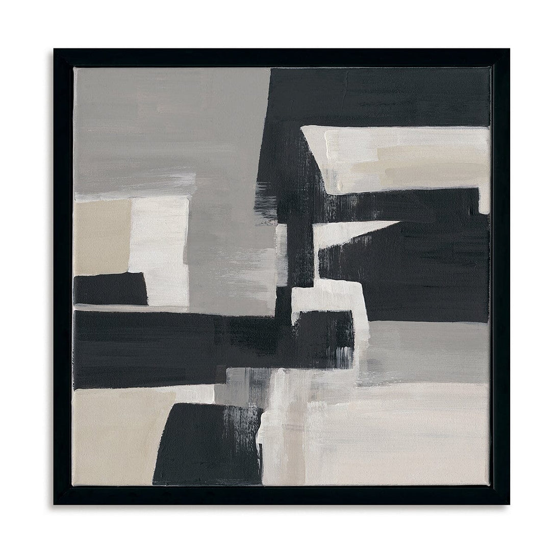 Shadow Lines - Grey and Black Abstract Painting #M4702 Painting artwepaint 