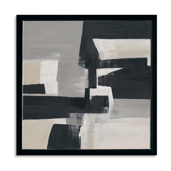 Shadow Lines - Grey and Black Abstract Painting #M4702 Painting artwepaint 