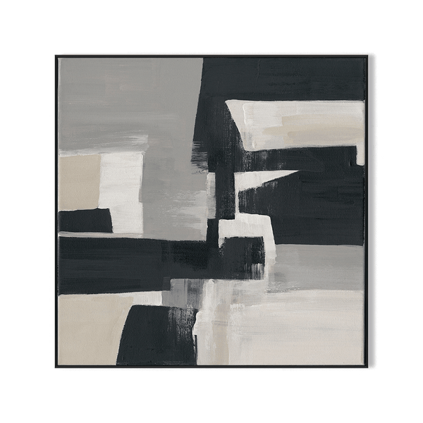 Shadow Lines - Grey and Black Abstract Painting #M4702 Painting artwepaint 