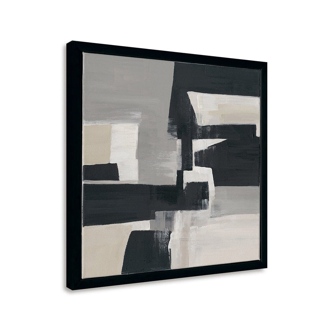 Shadow Lines - Grey and Black Abstract Painting #M4702 Painting artwepaint 