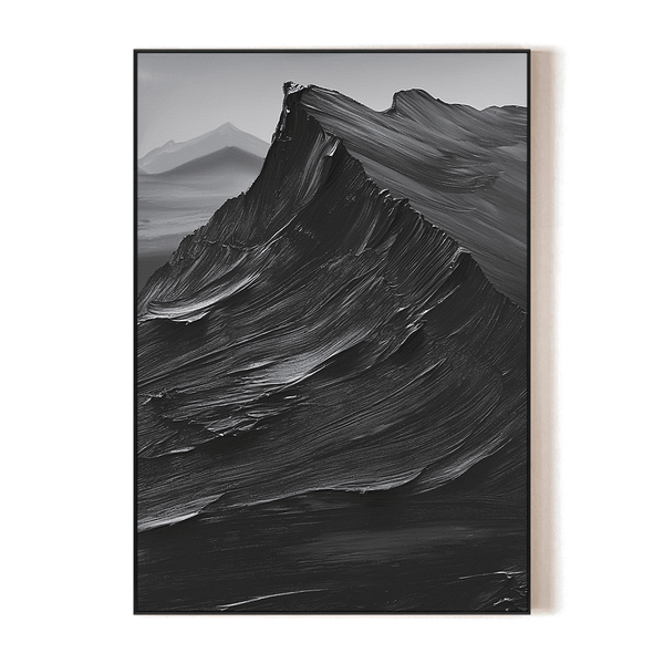 Shadow Peaks – Black Abstract Mountain Painting #PIS6(94) Painting artwepaint 