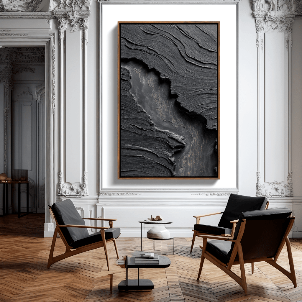 Shadow Rift – Black Abstract Textured ArtShadow Rift #awp73 Painting artwepaint 