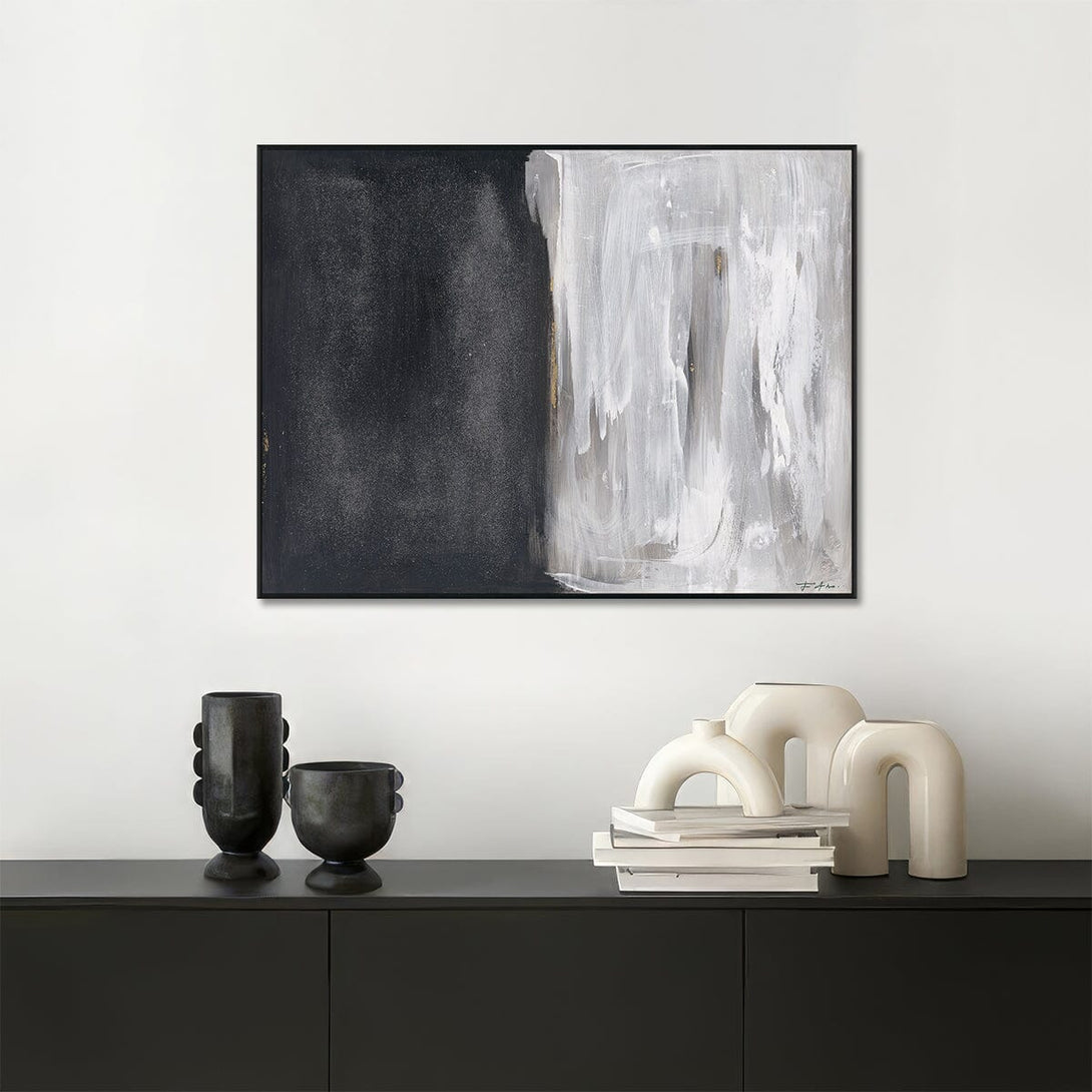Shadow Veil - Black and White Abstract Painting #M5900 Painting artwepaint 