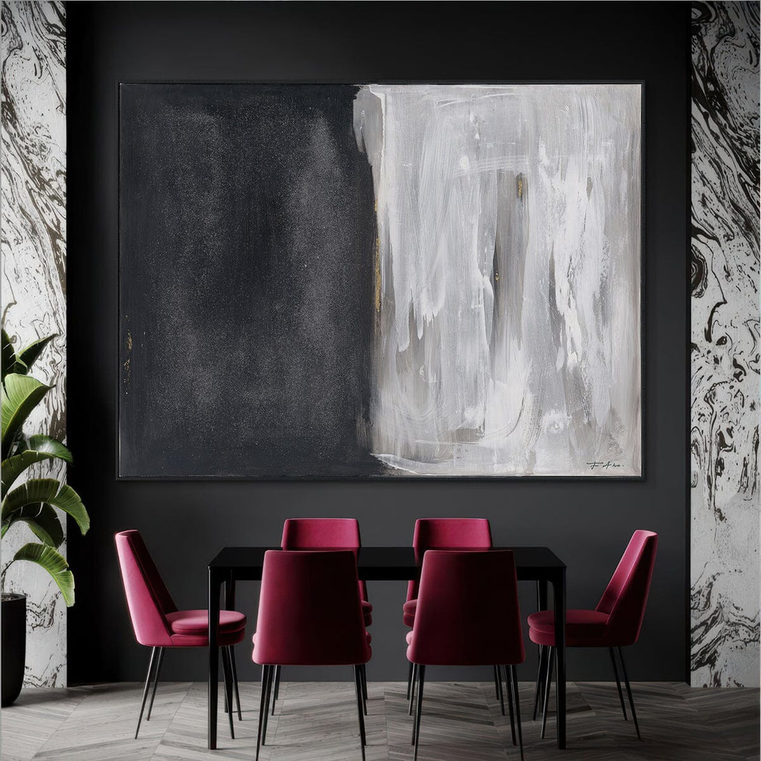 Shadow Veil - Black and White Abstract Painting #M5900 Painting artwepaint 