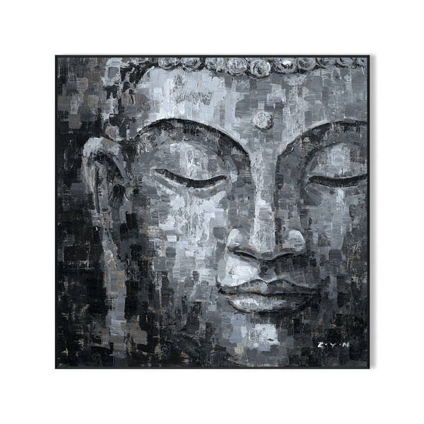 Shadowed Tranquility - Grey Abstract Buddha #H7506 Painting artwepaint 