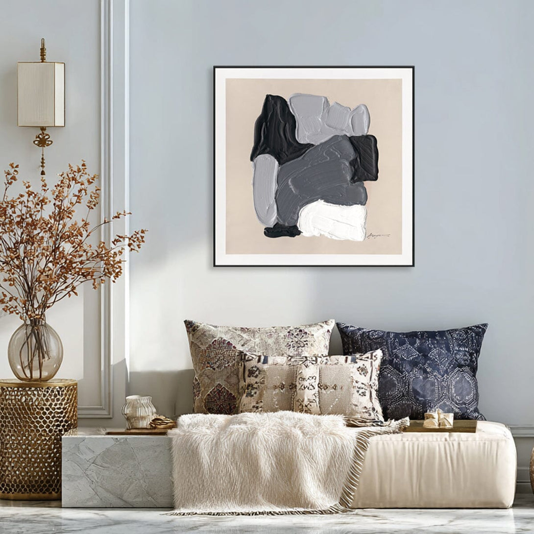 Shadows Symphony - Textured Abstract Blocks #M8077 Painting artwepaint 