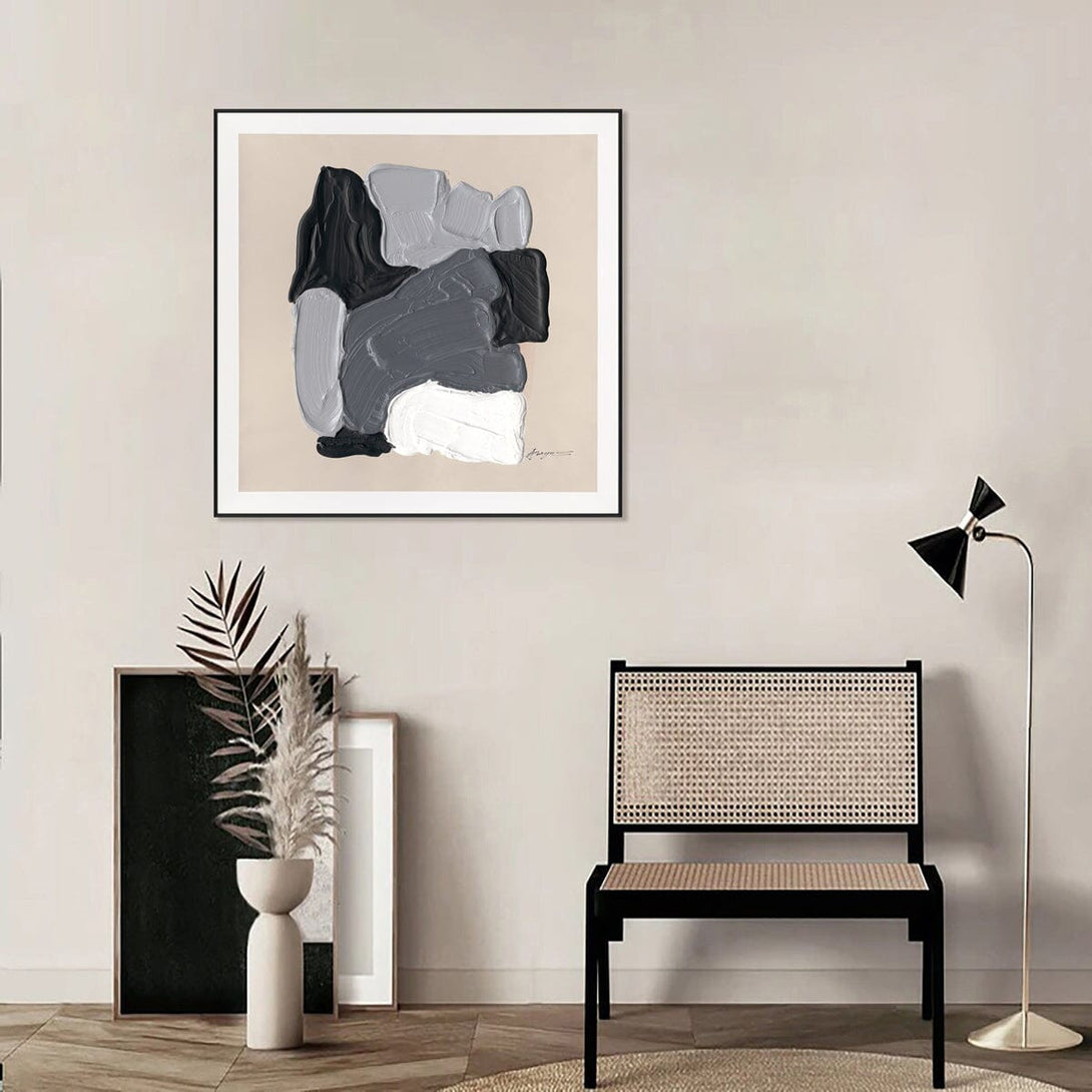 Shadows Symphony - Textured Abstract Blocks #M8077 Painting artwepaint 