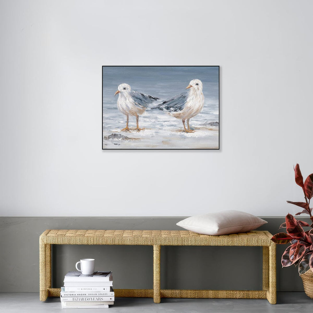 Shoreline Companions - Seagull Pair Oil Painting#M4540 Painting artwepaint 