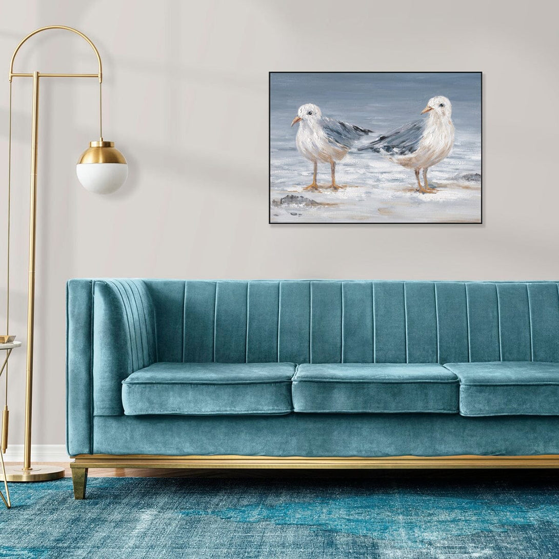 Shoreline Companions - Seagull Pair Oil Painting#M4540 Painting artwepaint 