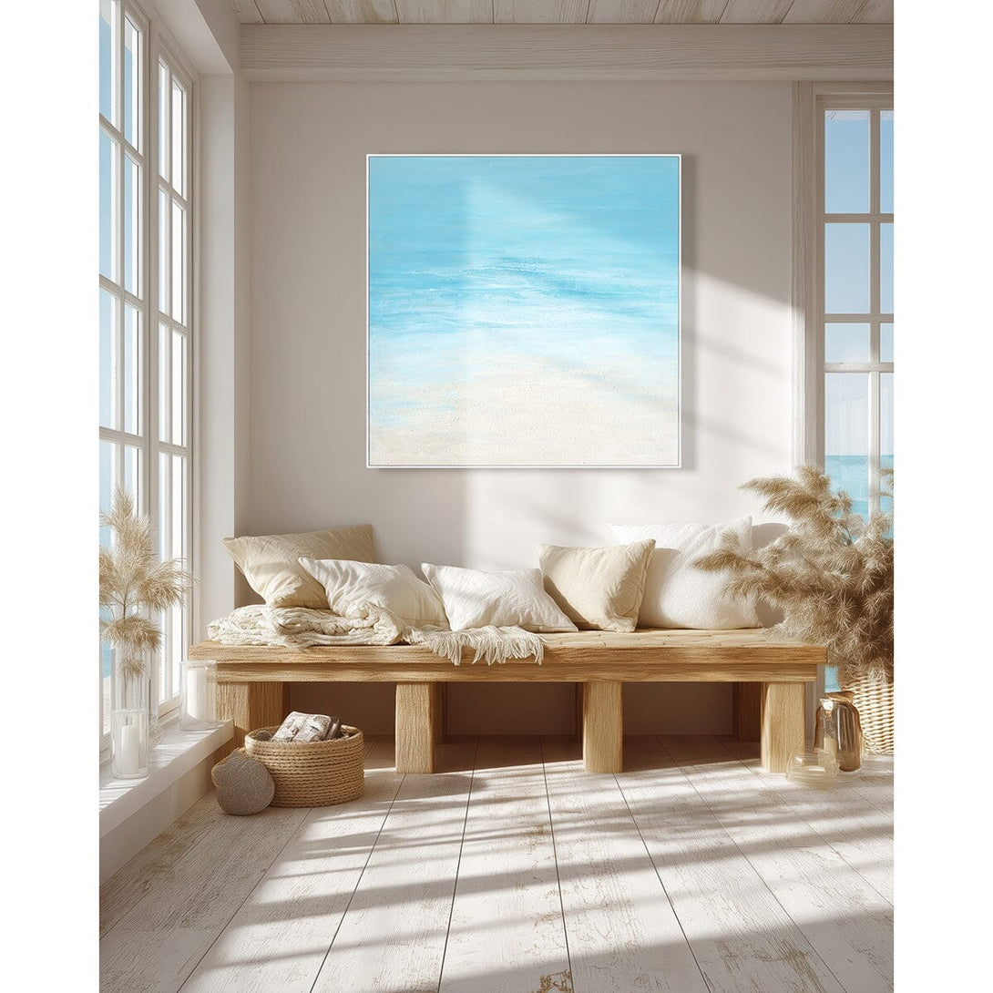 Shoreline Realm - Blue White Abstract #J3643 Painting artwepaint 