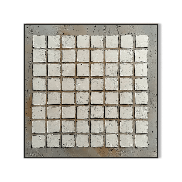 Silent Balance - Beige Square Abstract Painting #RBH6(43) Painting artwepaint 