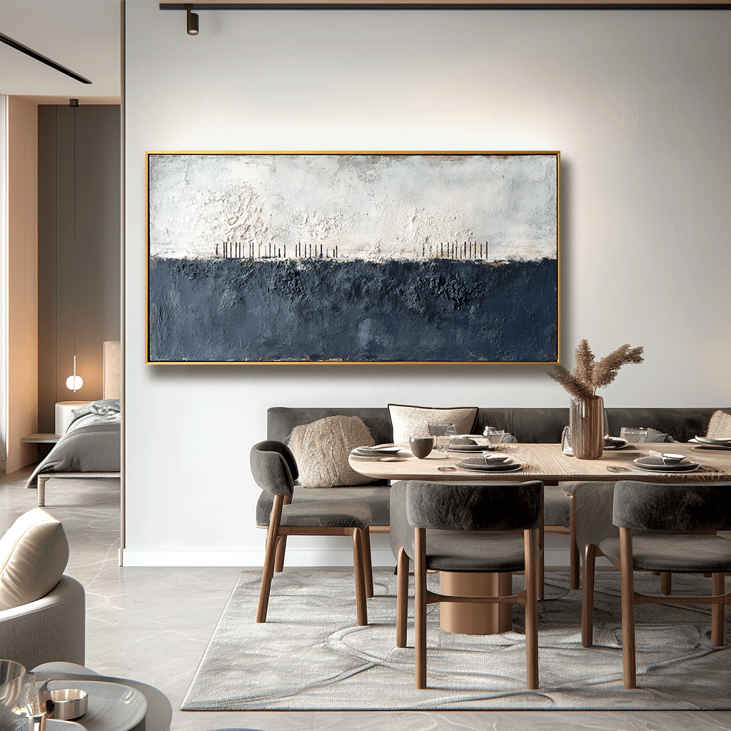 Silent Coast – Black and White Textured Painting #26 Painting artwepaint 