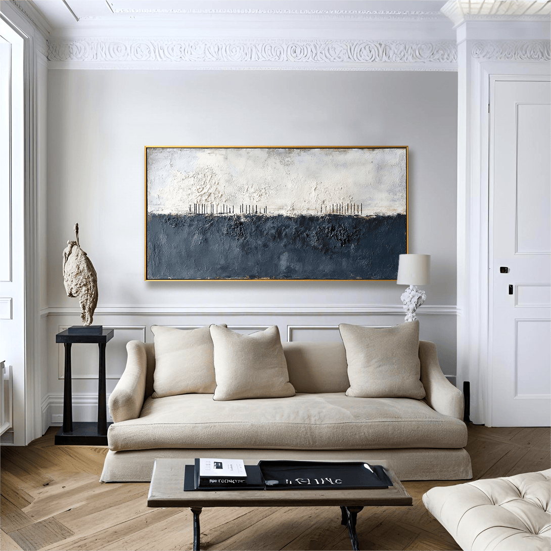 Silent Coast – Black and White Textured Painting #26 Painting artwepaint 