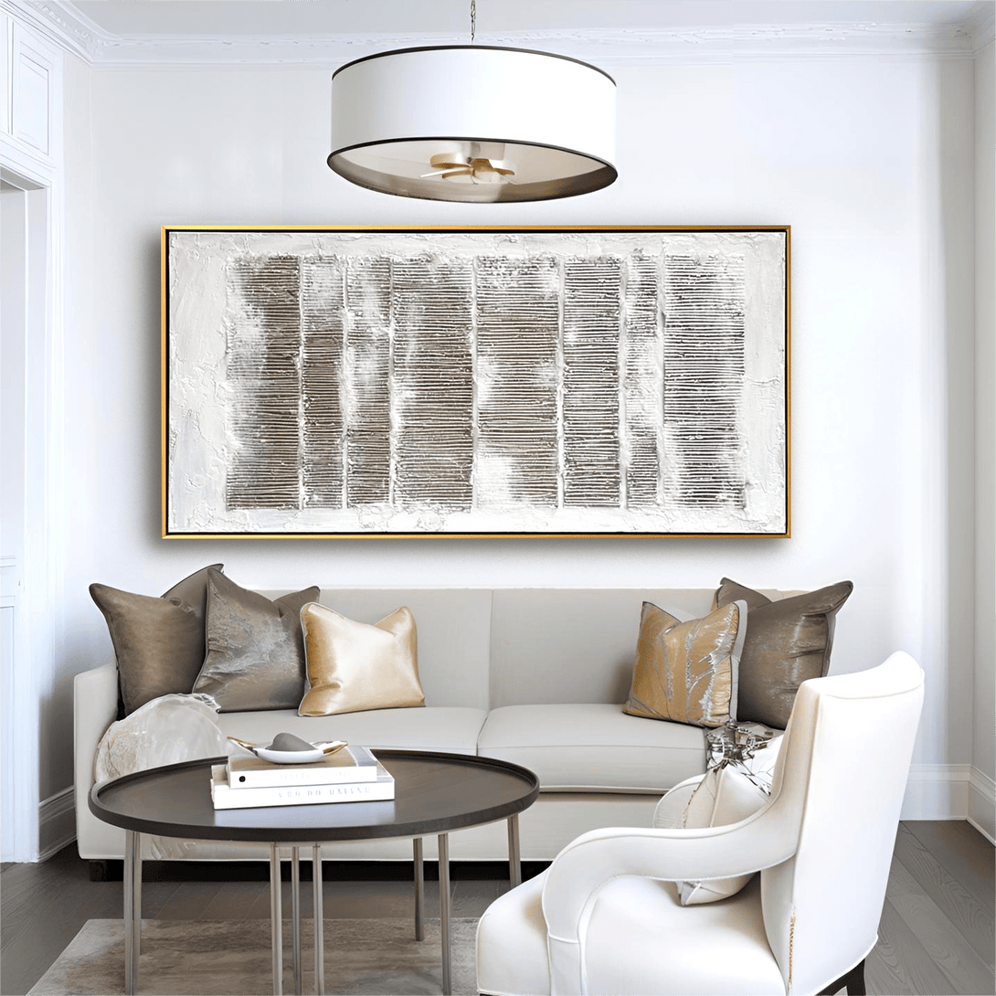 Silent Columns – Textured Linear Abstract Painting #93036 Painting artwepaint 