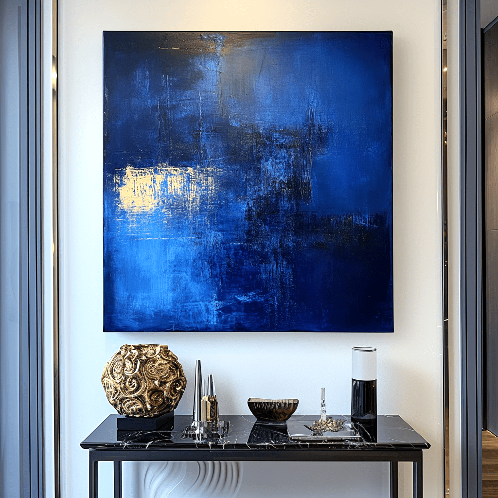 Silent Depth – Dark Blue Abstract Painting #84 Painting artwepaint 