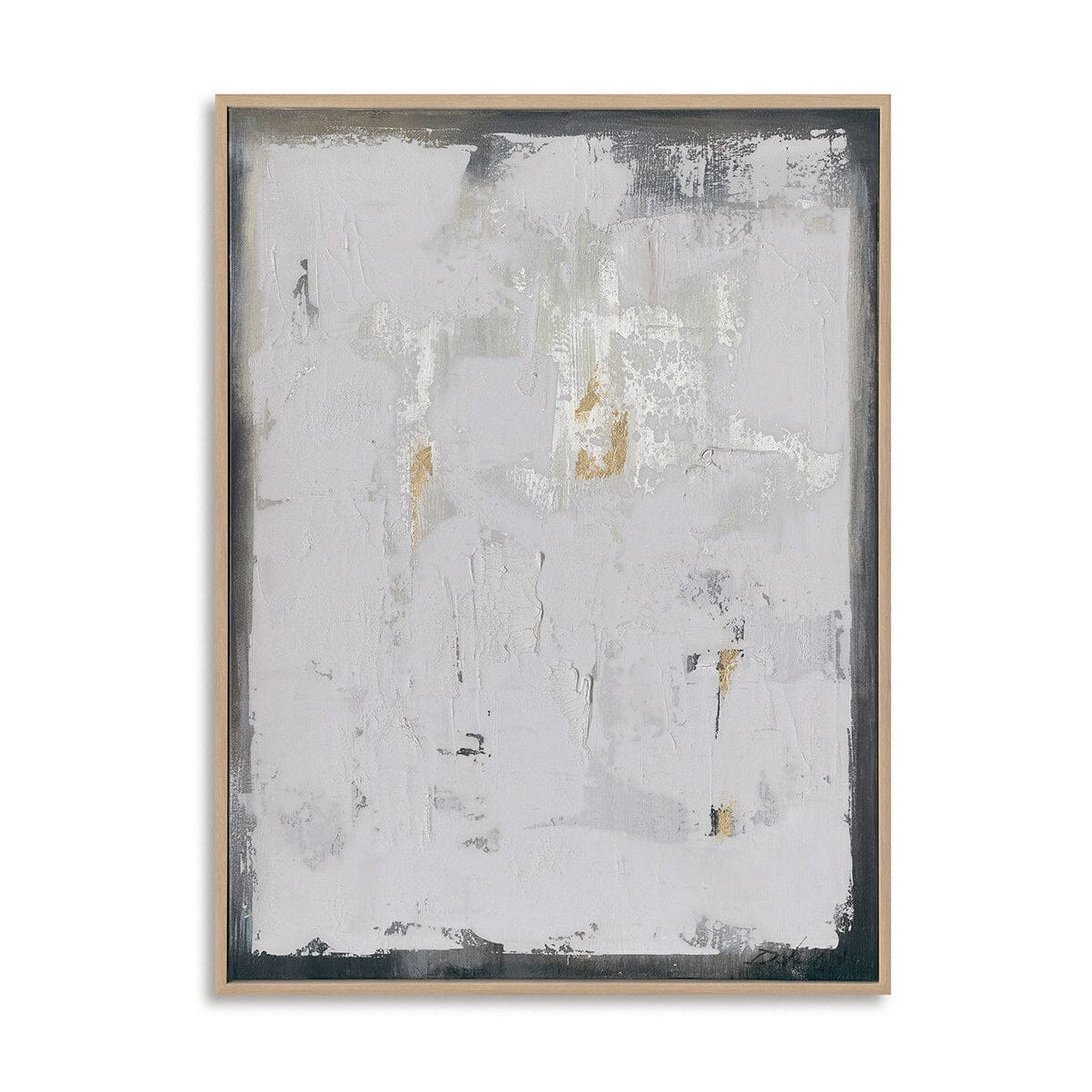 Silent Frost – White & Gold Abstract Painting#M6722 Painting artwepaint 