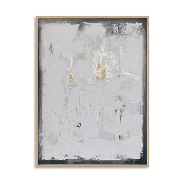 Silent Frost – White & Gold Abstract Painting#M6722 Painting artwepaint 