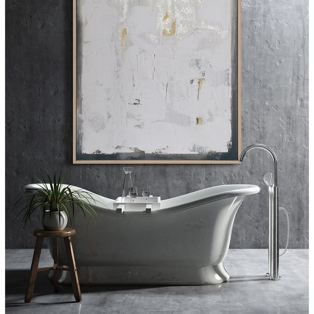 Silent Frost – White & Gold Abstract Painting#M6722 Painting artwepaint 