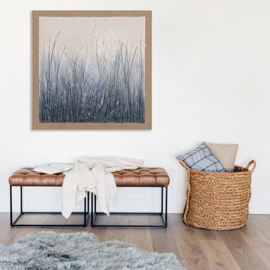 Silent Grass - Blue Grey Textured Abstract Painting #J5071 Painting artwepaint 