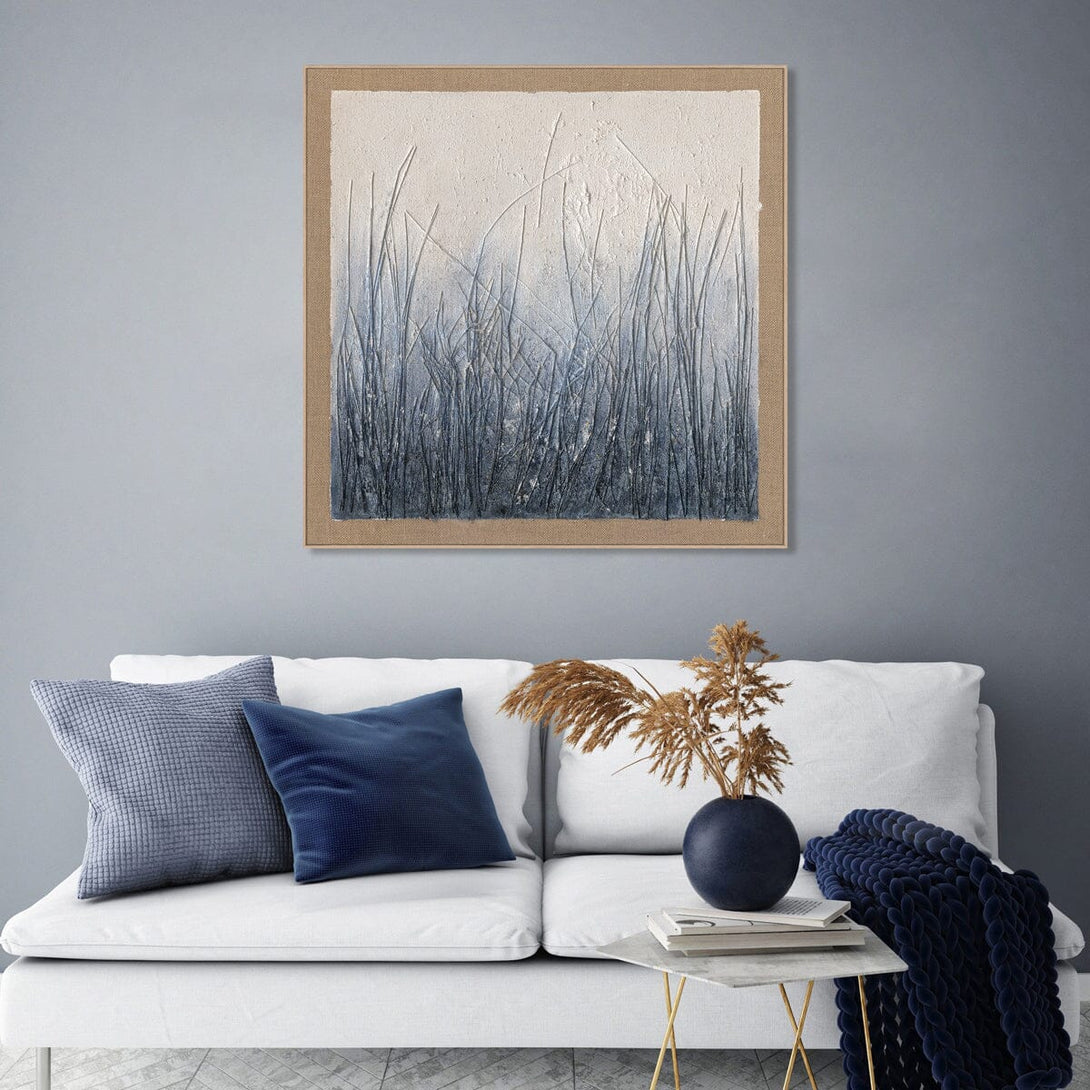 Silent Grass - Blue Grey Textured Abstract Painting #J5071 Painting artwepaint 