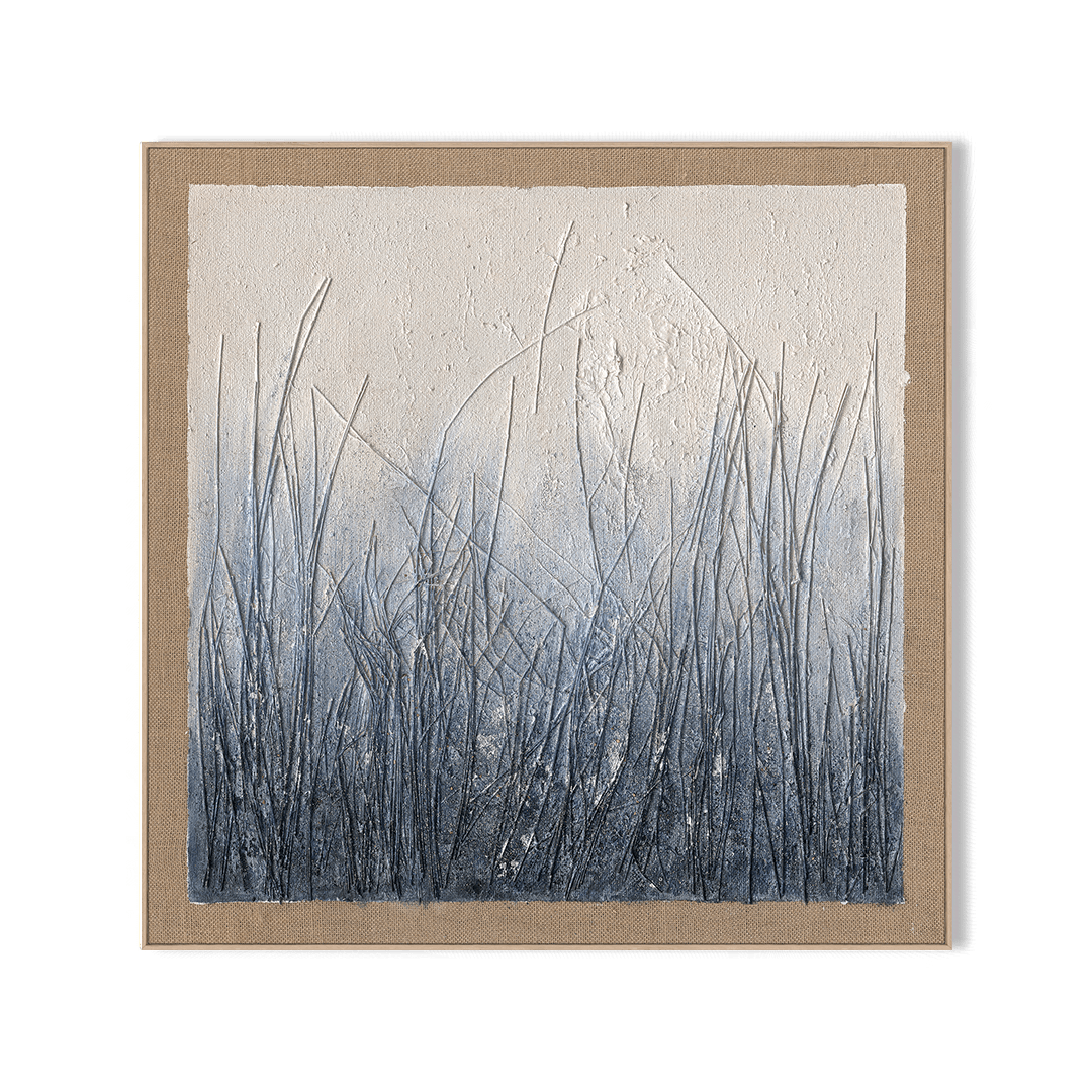 Silent Grass - Blue Grey Textured Abstract Painting #J5071 Painting artwepaint 