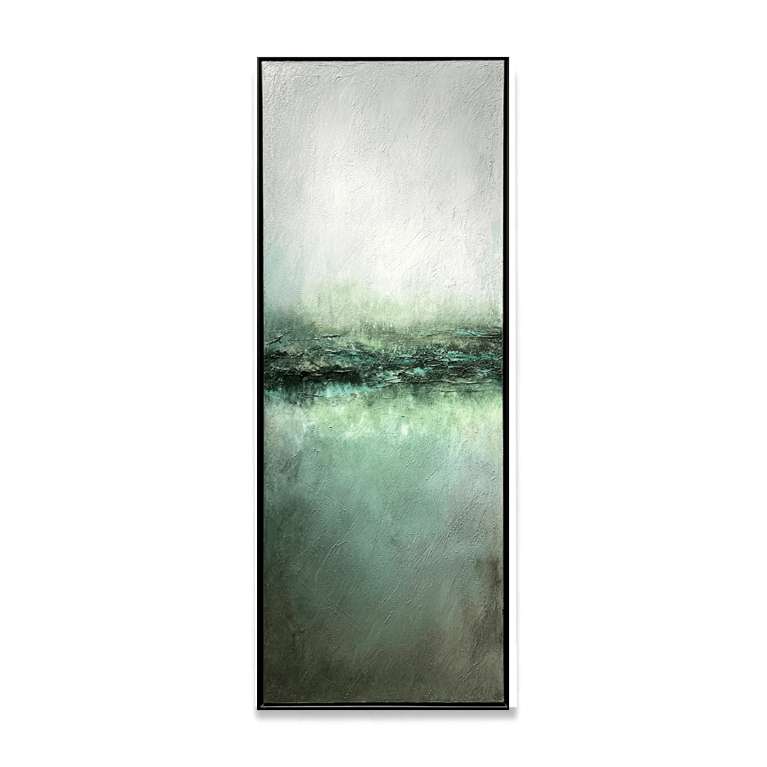 Silent Horizon – Green Grey Abstract Painting #52 Painting artwepaint 