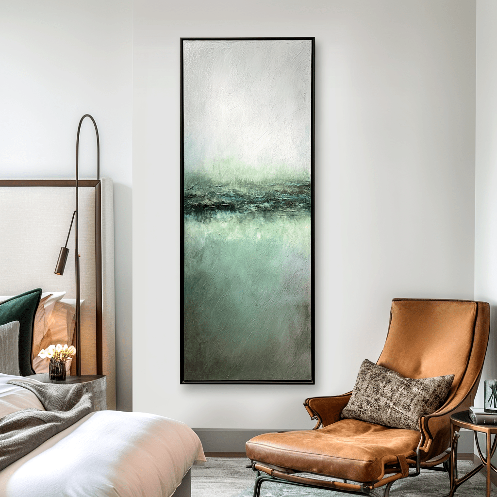 Silent Horizon – Green Grey Abstract Painting #52 Painting artwepaint 