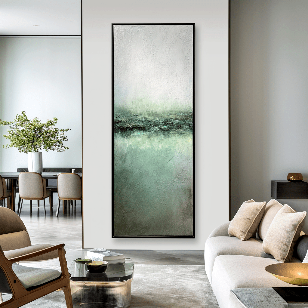 Silent Horizon – Green Grey Abstract Painting #52 Painting artwepaint 