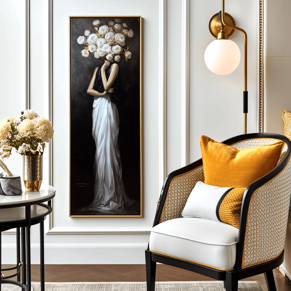 Silent Muse – White Rose Woman Portrait Painting #awp44 Painting artwepaint 