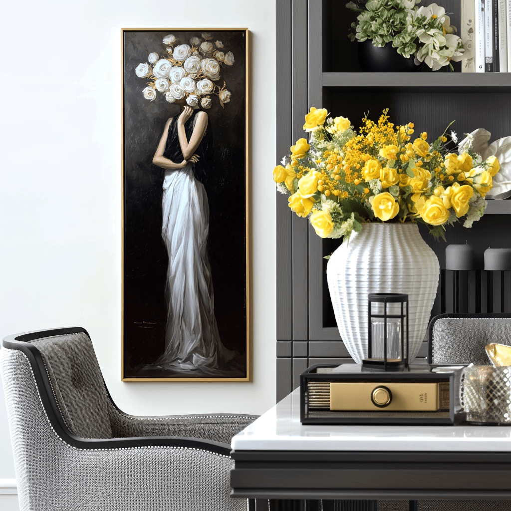 Silent Muse – White Rose Woman Portrait Painting #awp44 Painting artwepaint 