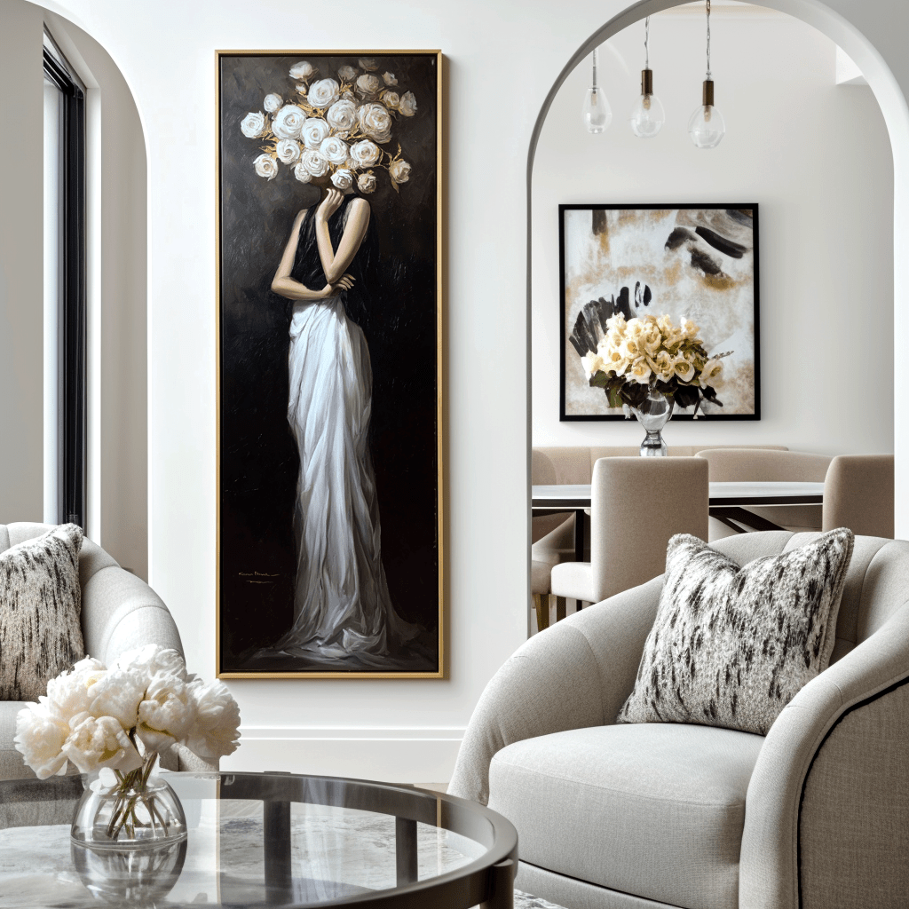 Silent Muse – White Rose Woman Portrait Painting #awp44 Painting artwepaint 