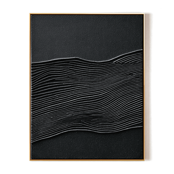 Silent Rhythm – Black Textured Wave Painting #93041 Painting artwepaint 