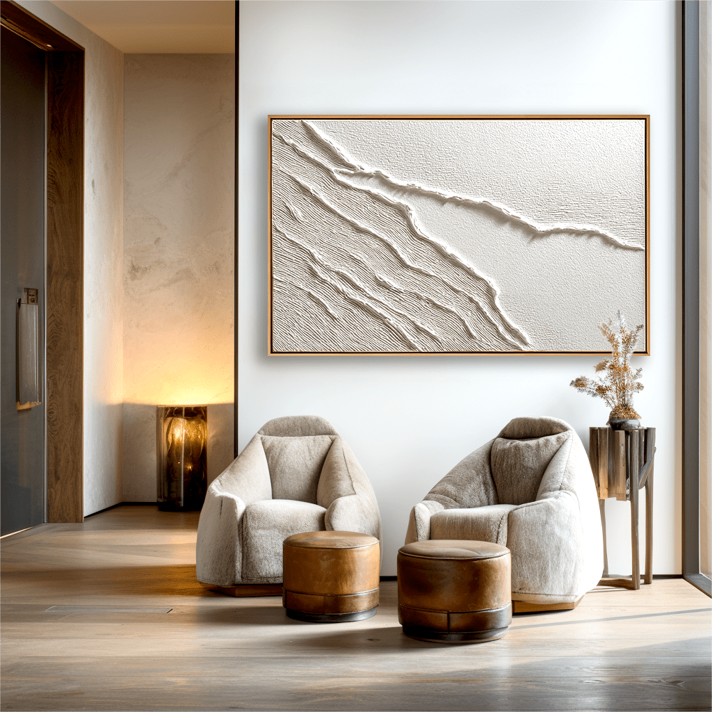 Silent Wave – White Textured Abstract Art #93031 Painting artwepaint 