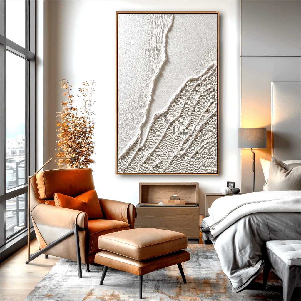 Silent Wave – White Textured Abstract Art #93031 Painting artwepaint 