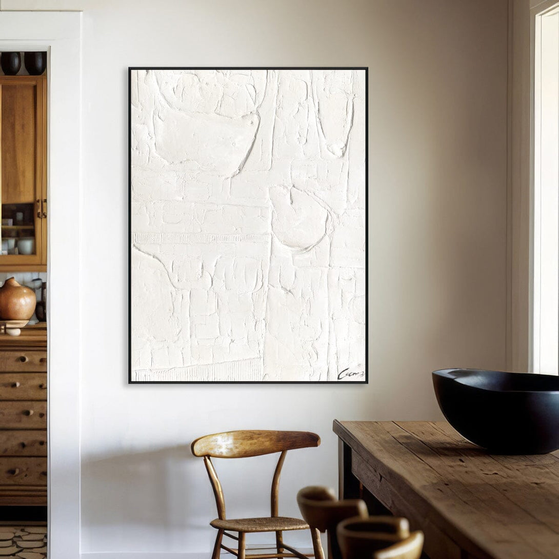 Silent Whispers - White Textured Abstract Painting #M4781 Painting artwepaint 