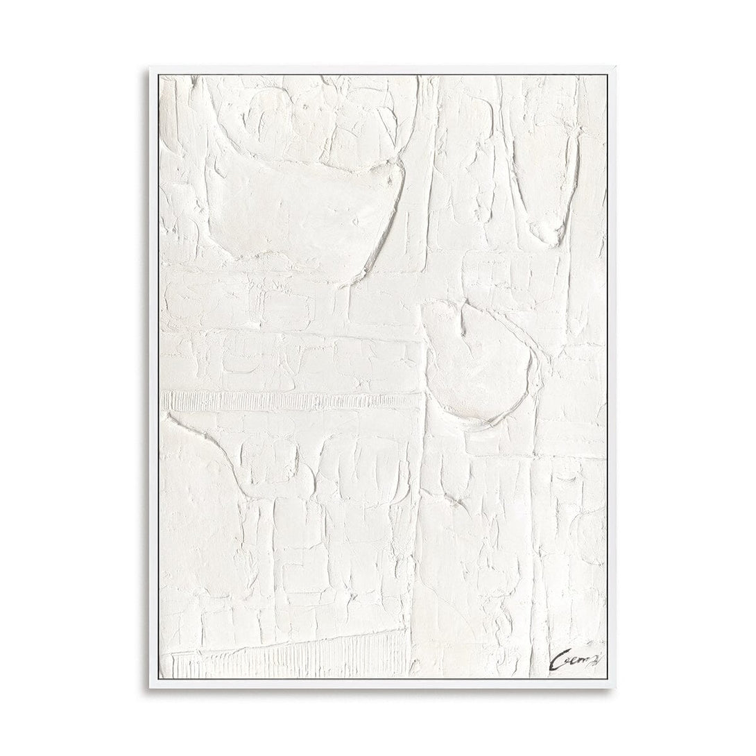 Silent Whispers - White Textured Abstract Painting #M4781 Painting artwepaint 