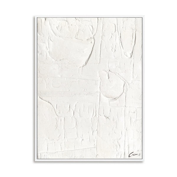 Silent Whispers - White Textured Abstract Painting #M4781 Painting artwepaint 