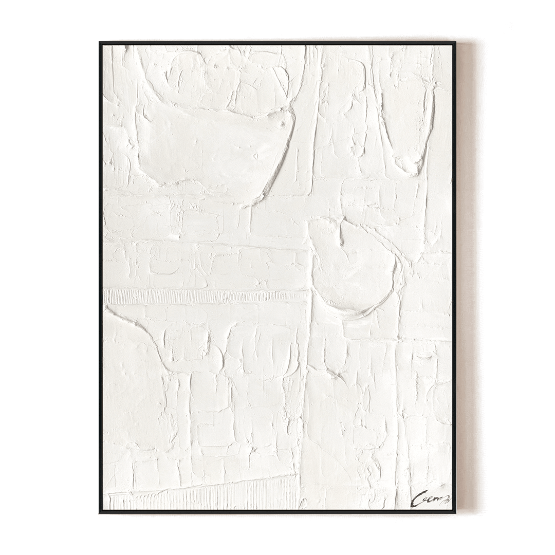 Silent Whispers - White Textured Abstract Painting #M4781 Painting artwepaint 