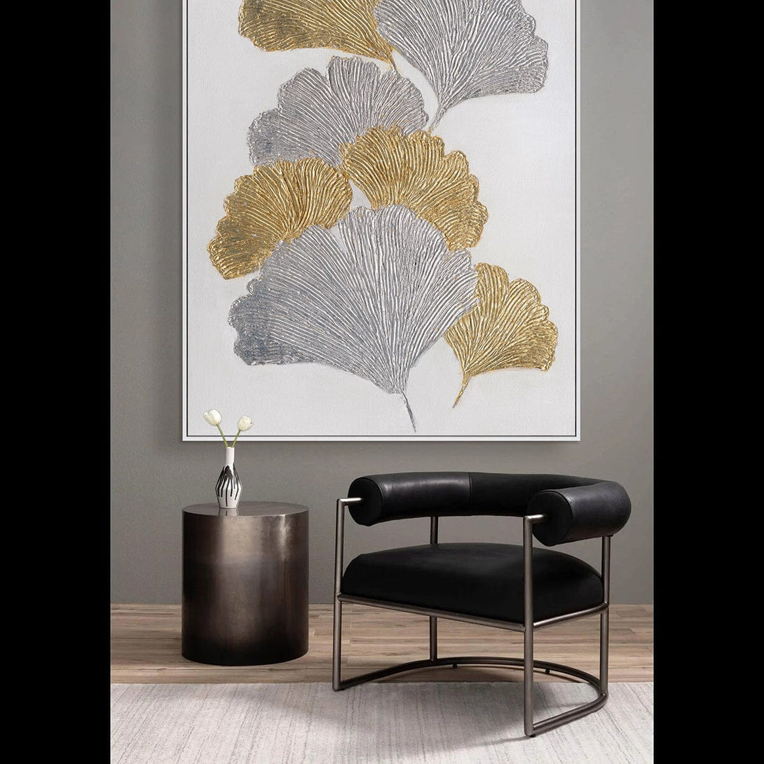 Silver & Gold Elegance - Ginkgo Relief Art Painting#L5077 Painting artwepaint 
