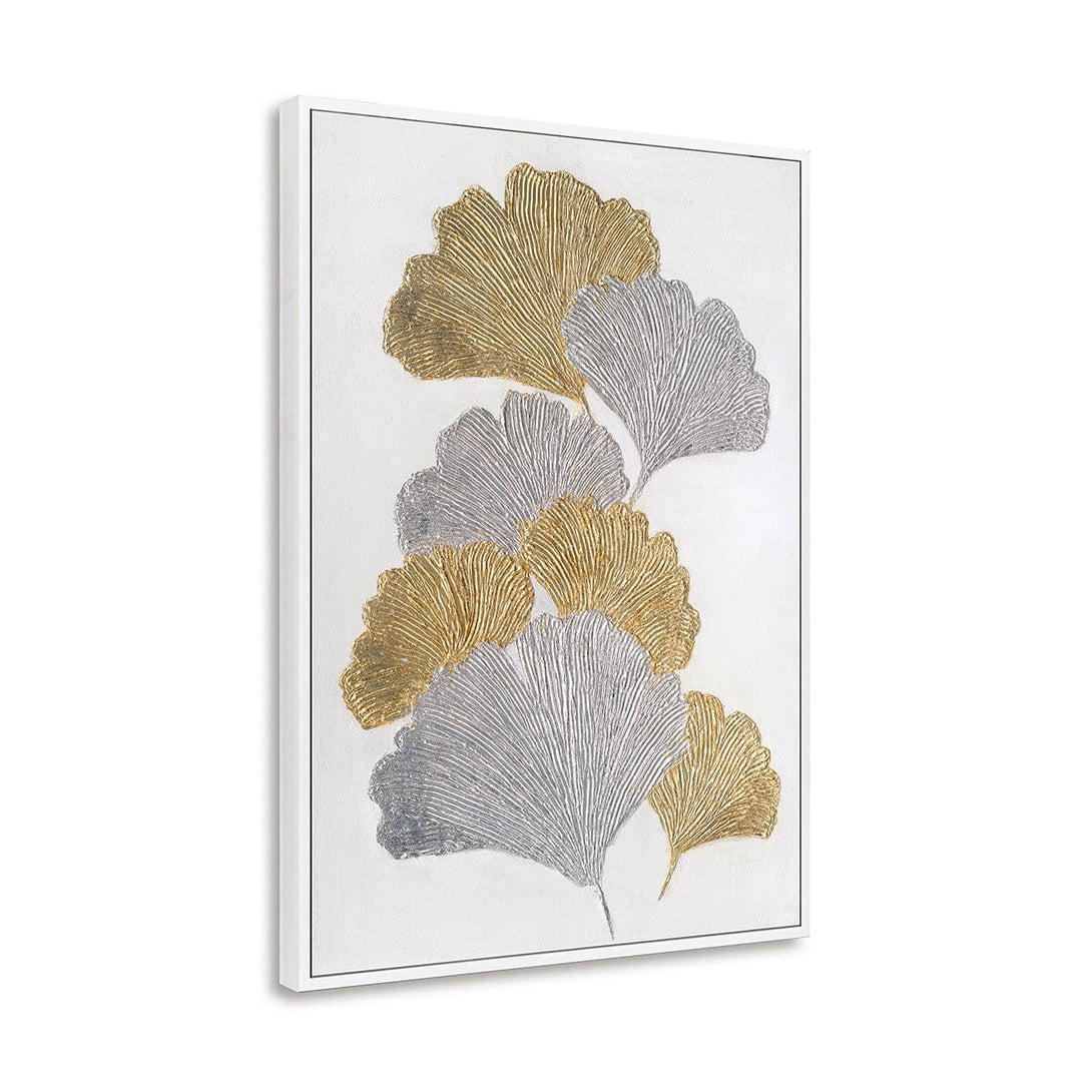Silver & Gold Elegance - Ginkgo Relief Art Painting#L5077 Painting artwepaint 