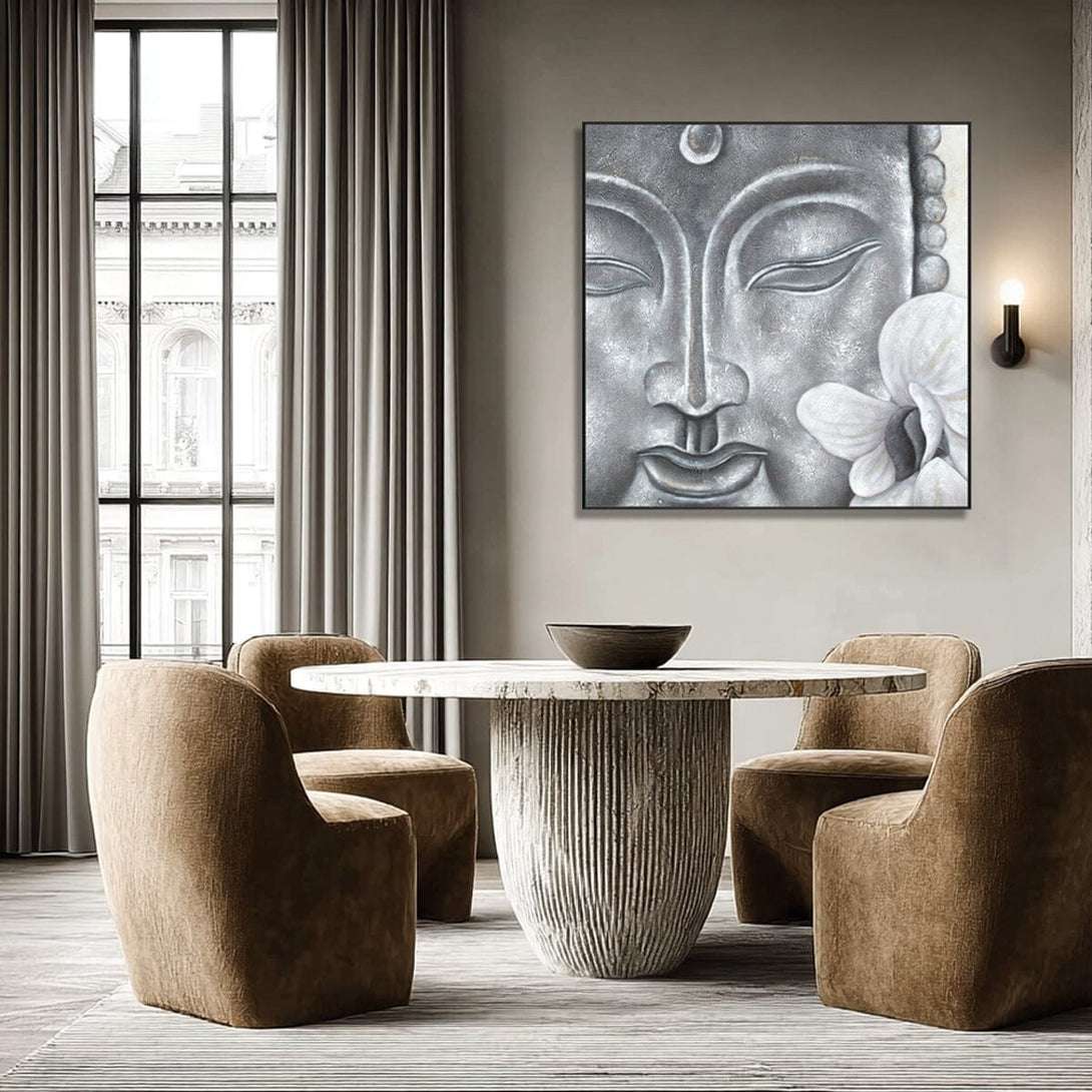Silver Grace - Eternal Tranquility Buddha #F0399 Painting artwepaint 