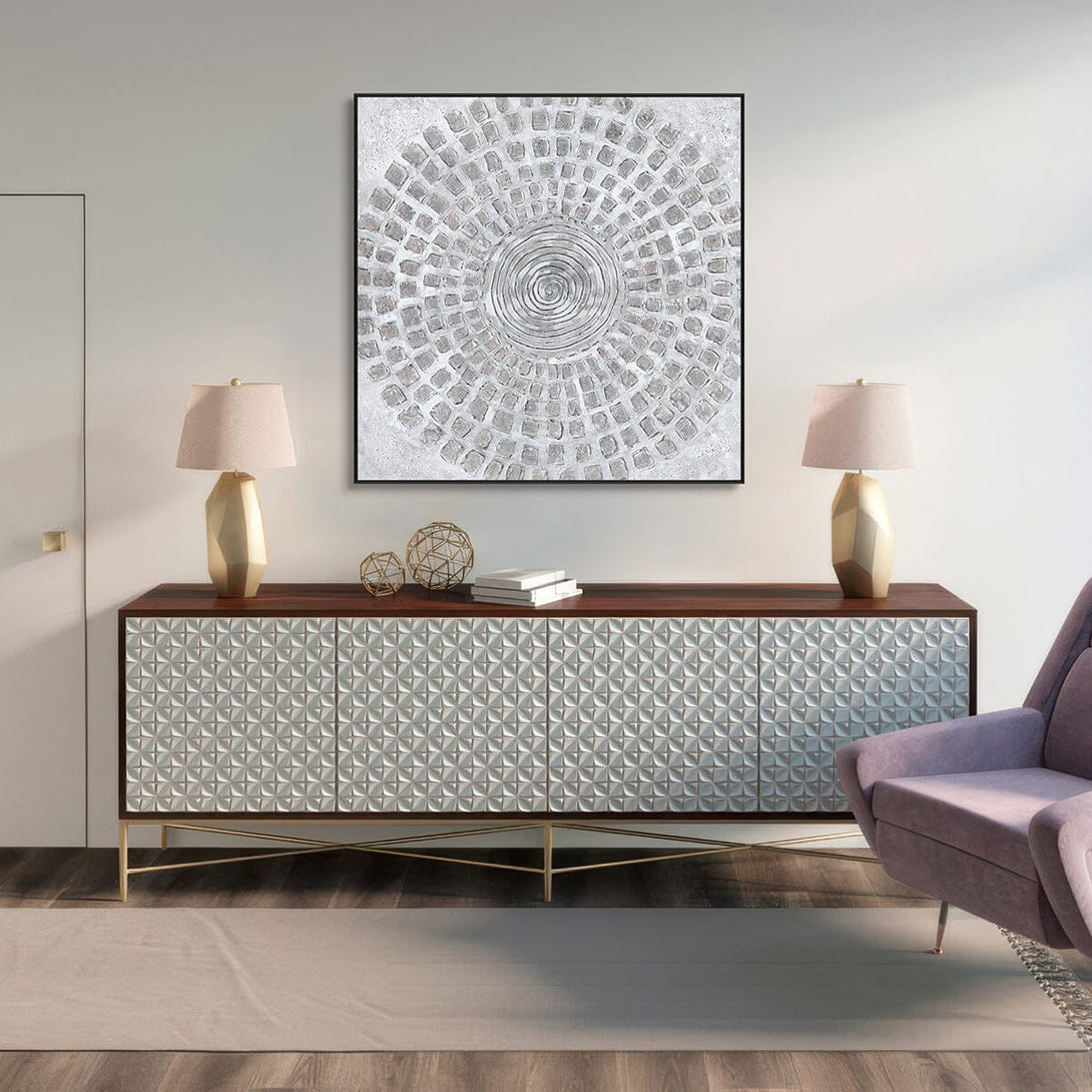 Silver Radiance – Abstract Foil Painting #K4095 Painting artwepaint 