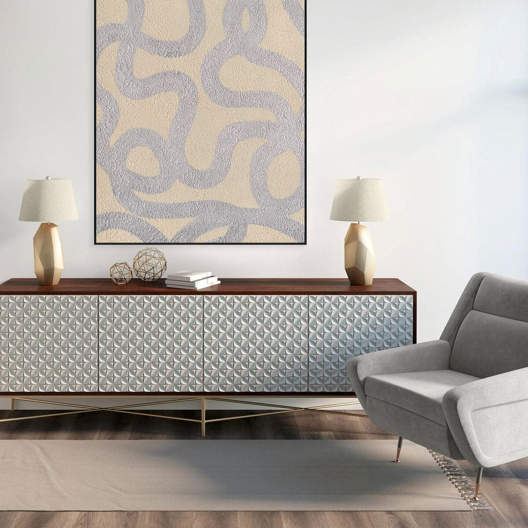 Silver Rhythm - Modern Abstract Texture Painting#L2630 Painting artwepaint 