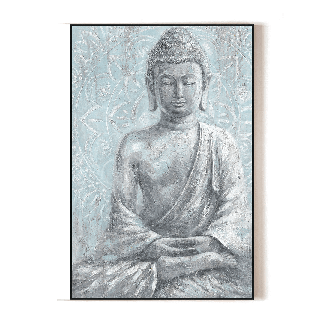 Silver Tranquility - Meditative Buddha Painting#L5013 Painting artwepaint 